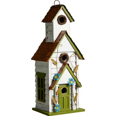 Glitzhome 20"h Oversized Solid Wood 3-story Villa Decorative Outdoor Garden Birdhouse In Multi