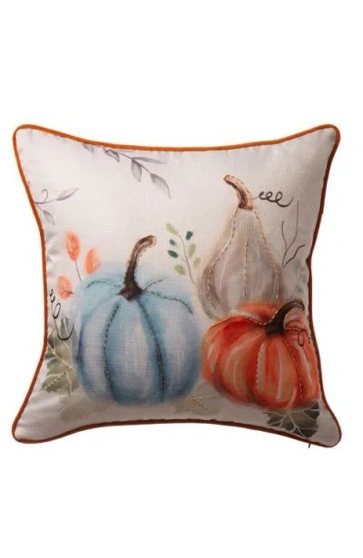 Glitzhome 20x20 Faux Burlap Pumpkin Pillow Cover In Orange