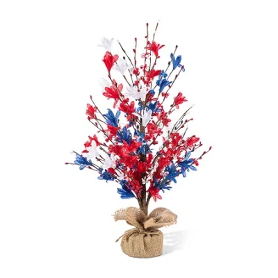 Glitzhome 21" Floral Tabletop Tree In Multi