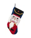 Glitzhome 21" Hooked Nutcracker Christmas Stocking In Multi