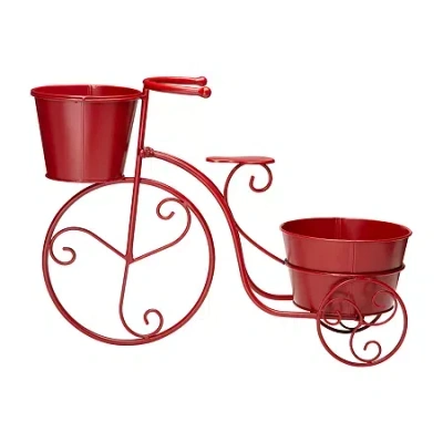 Glitzhome 21.5l Metal Bicycle Planter Stands In Red