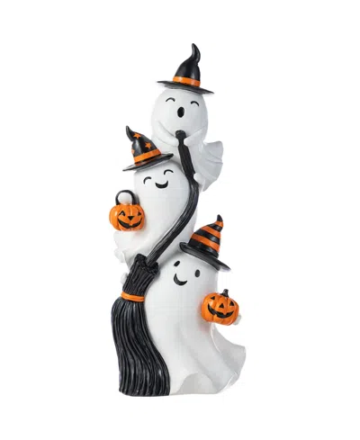 Glitzhome 21.75" Halloween Resin Stacked Ghost Porch Decor In Multi