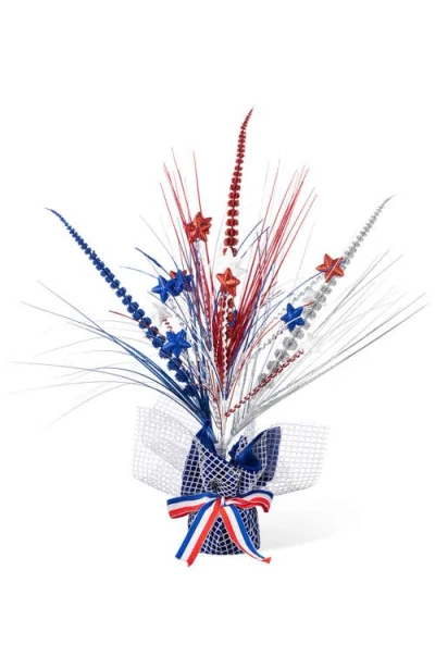 Glitzhome 21"h Patriotic Americana Stars And Heather Table Tree In Multi