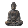 Glitzhome 22.75" Mgo Meditating Buddha Figurine In Brown