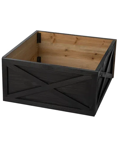 Glitzhome 22in Wooden Tree Collar In Black