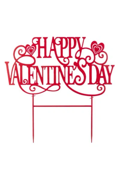 Glitzhome 23.25"h Metal Happy Valentine's Day Yard Stake In Red
