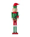 Glitzhome 23.5" Wooden Christmas Elf Dog Nutcracker In Multi