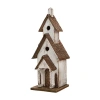 Glitzhome 23.5in Extra Large Wood White Bird House In White