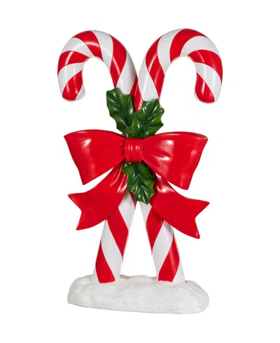 Glitzhome 24" Christmas Candy Cane Porch Decor In Multi
