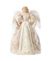 Glitzhome 24" Faux Fur Christmas Angel Tree Topper With Porcelain Face In Multi