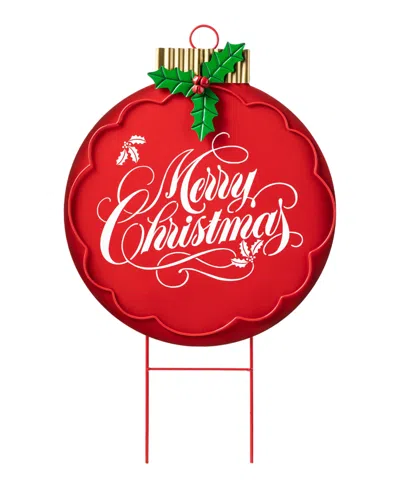 Glitzhome 24" H Metal Ornament Yard Stake In Multi