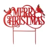 Glitzhome 24" Metal Merry Christmas Yard Art In Red