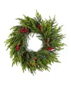 Glitzhome 24" Polyethylene Christmas Dripping Wreath In Multi