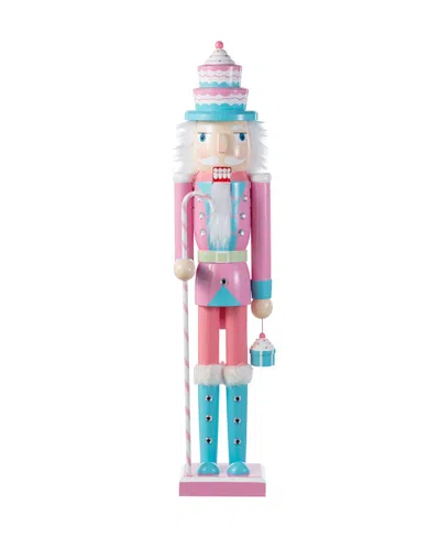 Glitzhome 24" Wooden Christmas Cake Nutcracker In Multi