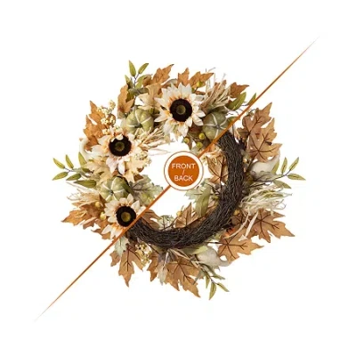 Glitzhome 24"d Fall Neutral Sunflower In Multi