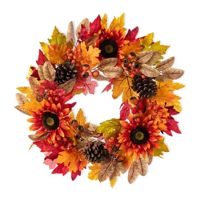 Glitzhome 24"d Fall Sunflower In Multi