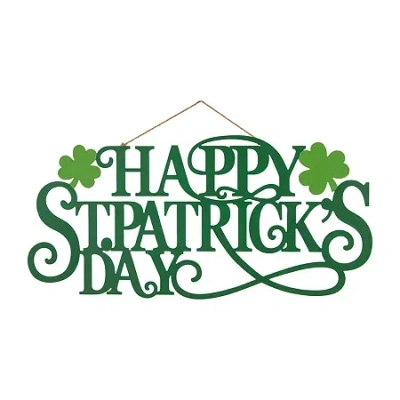Glitzhome 24"d Happy St.patrick's Day Decor Wall Sign In Green