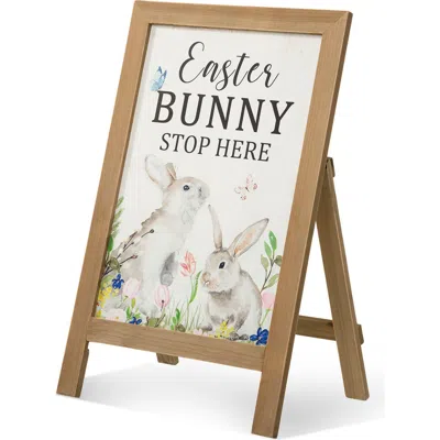 Glitzhome 24"h Easter Wooden Bunny Porch Sign Or Standing Decor In Brown