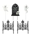 Glitzhome 24"h Halloween Metal Graveyard Set Yard Stake, Set Of 5 In Multi