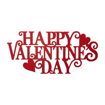 Glitzhome 24"l Happy Valentine's Day Decor Wall Sign In Red