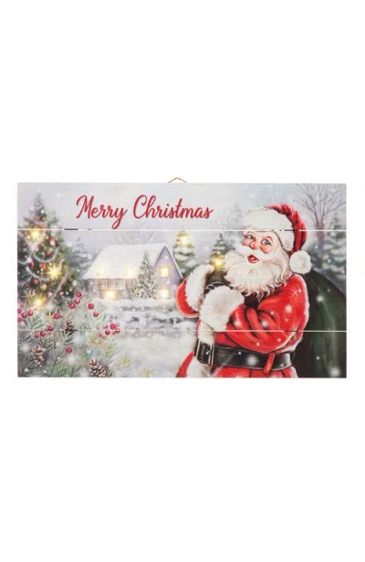 Glitzhome 24"l Lighted Wooden Santa Wall Decor In Multi