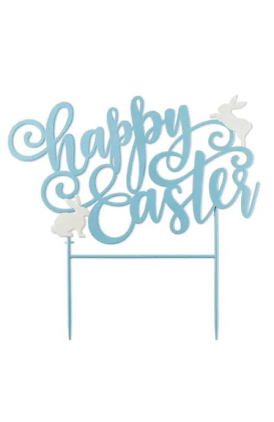 Glitzhome 24"l Metal Blue Happy Easter Yard Stake