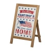 Glitzhome 24"l Wooden Patriotic Floor Dã©cor 4th Of July Yard Art In Red