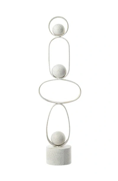 Glitzhome 25.50"h Modern Abstract White Metal Sculpture Table Decor