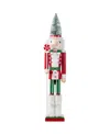 Glitzhome 26" Wooden Christmas Tree Nutcracker In Multi