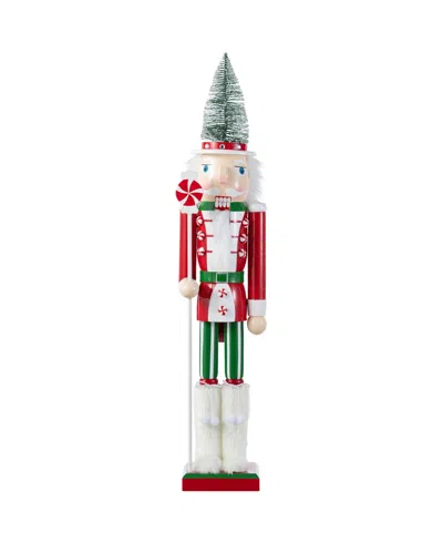 Glitzhome 26" Wooden Christmas Tree Nutcracker In Multi