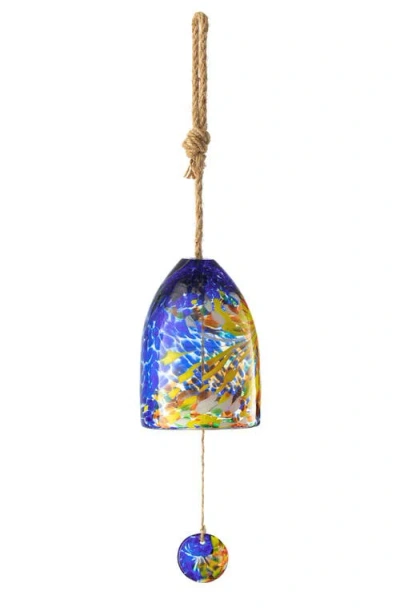 Glitzhome 26"h Glass Twist Glaze Windchime In Multi