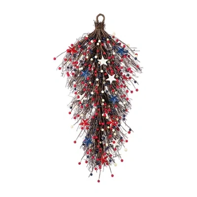 Glitzhome 28" Starsn Berry Teardrop Wall Sign In Multi