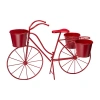 Glitzhome 28.75" Metal Red Bicycle Planter Stands In Red