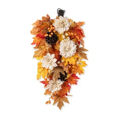 Glitzhome 28"h Fall Lotus In Multi