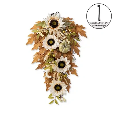 Glitzhome 28"h Fall Neutral Sunflower In Multi