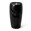 Glitzhome 29.25" Black Ceramic Pot Outdoor Fountain In Black