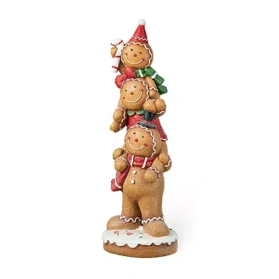 Glitzhome 29.25" Gingerbread Man Christmas Porch Sign In Brown