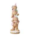 Glitzhome 29.25" Resin Christmas Macaron Stacked Gingerbread Man Porch Decor In Multi