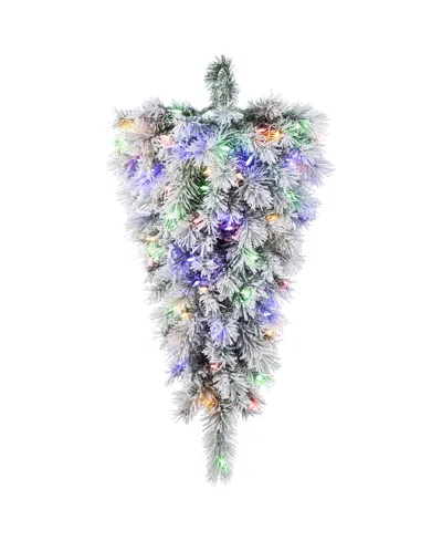 Glitzhome 3 Ft Pre-lit Snow Flocked Pine Christmas Teardrop In Multi
