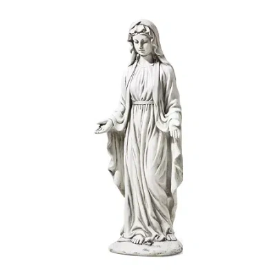 Glitzhome 30" Blessed Mother Mary Garden Statue In Gray