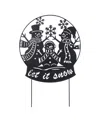 Glitzhome 30" Metal Christmas Silhouette Snowman Family Yard Stake Or Wall Decor In Black