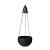 Glitzhome 30" Solar Lighted Hanging Planters In Black