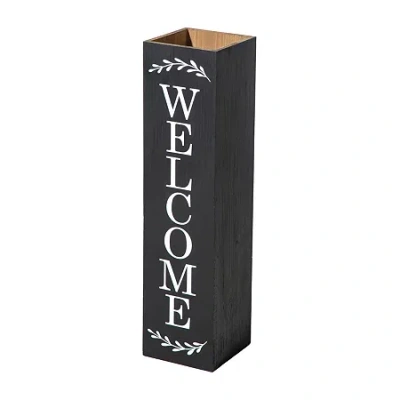 Glitzhome 30"h Double Sided Welcome Boxed Outdoor Planters In Black
