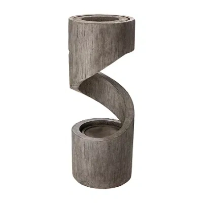 Glitzhome 31.25" Polyresin Curving Outdoor Fountains In Gray
