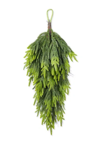 Glitzhome 31.5"h Christmas Pe Dripping Teardrop Wreath In Green