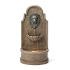 Glitzhome 31.75" 3-tier Lion Head Resin Outdoor Fountain In Gray
