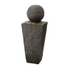 Glitzhome 31.75" Polyresin Sphere Outdoor Fountains In Gray