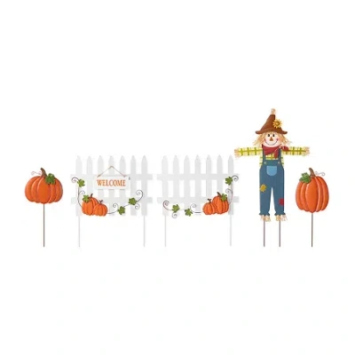 Glitzhome 31"h Fall Metal Scarecrow In Multi