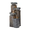 Glitzhome 32.75'h Textured 4-tier Resin Outdoor Fountain In Gray
