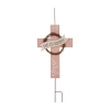 Glitzhome Easter Cross Yard Stake Or Wall Decor In Brown